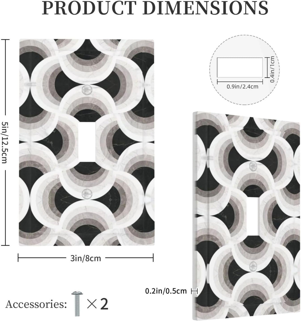 Abstract Art Marble 1 Gang Single Toggle Decorative Light Switch Covers Electrical Faceplate Switch Plates for Bathroom Kitchen Home
