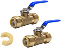 (Pack of 2) EFIELD 3/4 Inch Push-Fit Full Port Ball Valve with a Disconnect Clip Tool,(PF-VALVE048-2PCS)