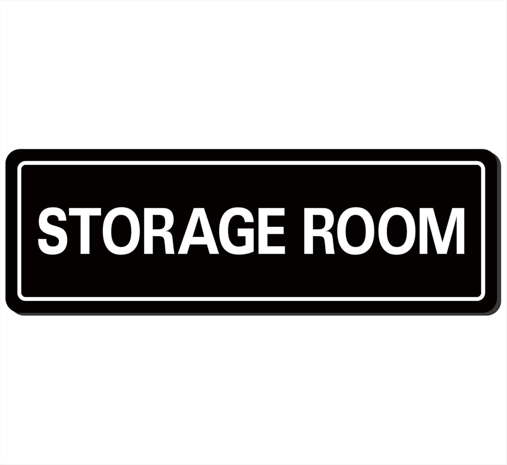 Storage Room Sign - Premium Durable Acrylic Material, Super Strong Self-adhesive, Quick Installation, Suitable for Your Home and Business (9 × 3 Inches, Black)