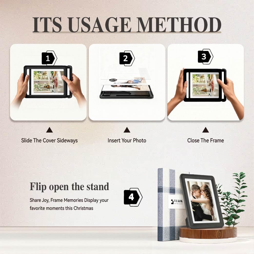 Black 5x7 Picture Frame with Acrylic Front 6 Pack, ABS Frame for 5x7 or 4x10 Photos, Shatterproof UV-Resistant Tabletop Photo Frame, Vertical/Horizontal Display for Home Décor