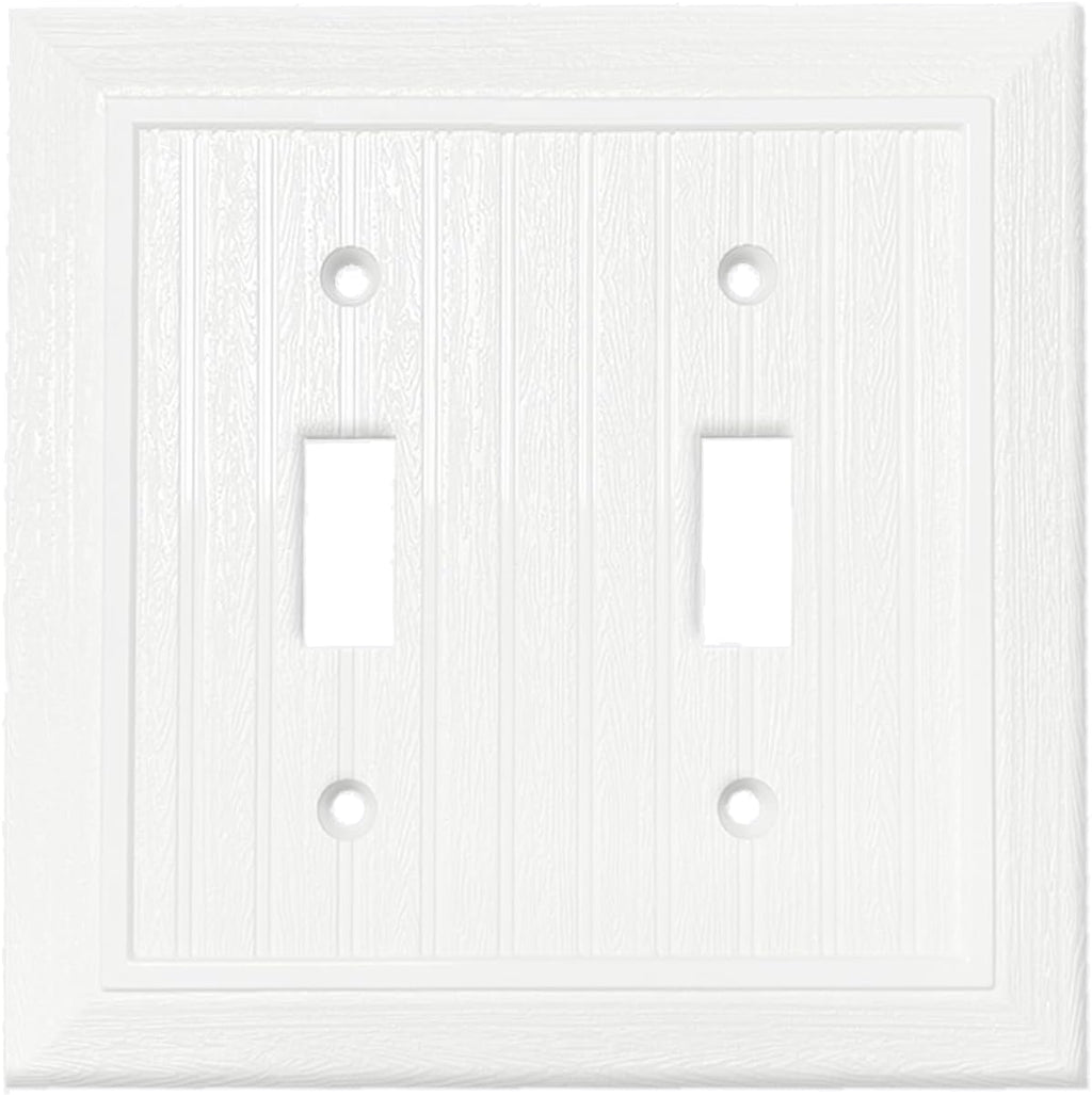 Modern Decorative Wall Plate Retro Wood Grain design Switch Cover Outlet Cover for Light Switch, Smart Switch, Dimmer, GFCI, USB Outlet (10 Pack, Double Decorator)