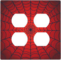 Red Spider Web Black Line Simplicity Outlet Covers 2 Gang Double Duplex Decorative Light Switch Covers Electrical Wallplates Socket Faceplate For Kids Room Home Decor