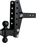 BulletProof Hitches - 2.0" Adjustable Medium Duty Trailer Hitch (14,000 lb. Rating) - Offset 4" and 6" Drop/Rise Trailer Hitch with 2" & 2-5/16" Dual Ball - Powder Coat, Box Steel, Corrosion-Resistant