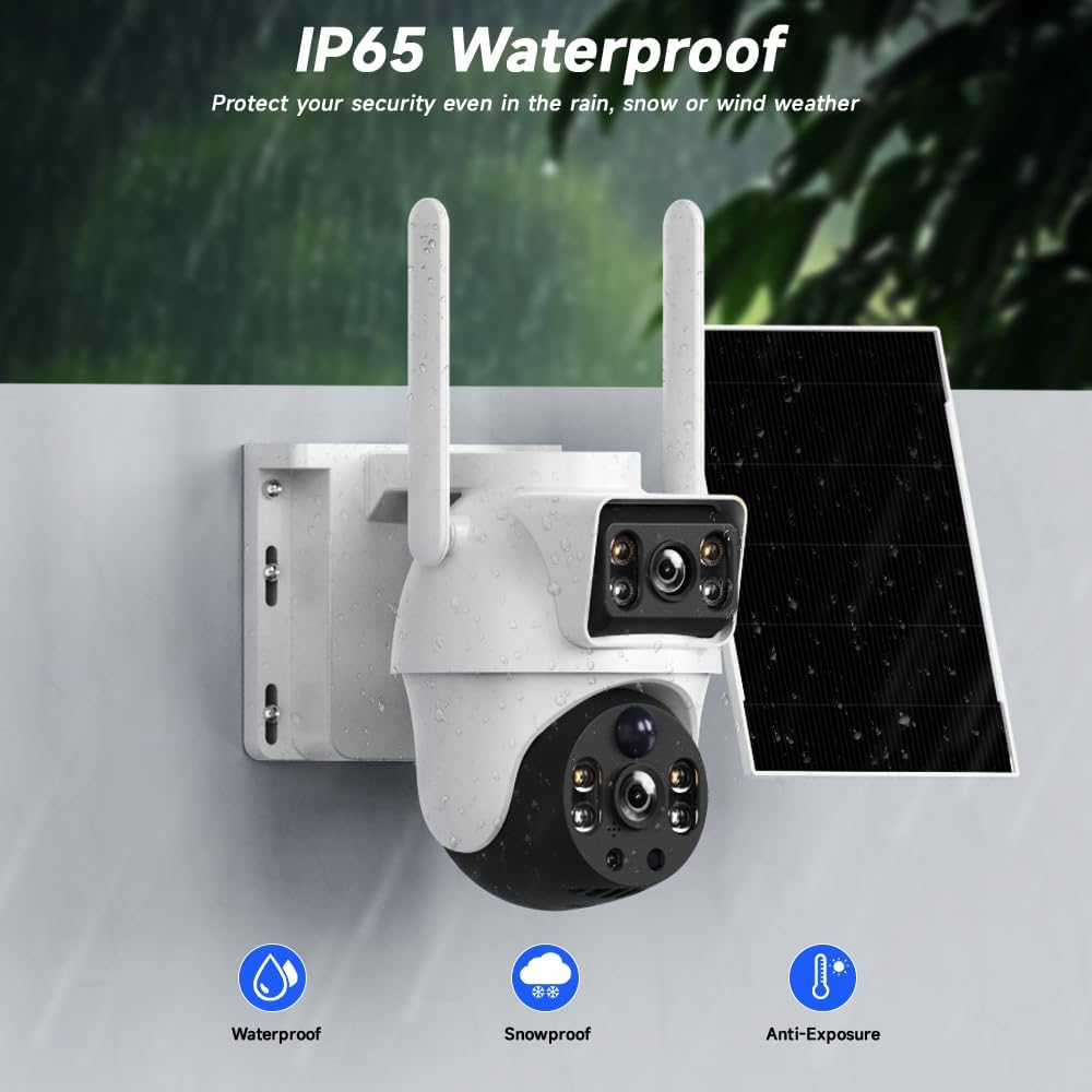 XIAOVV 4K Outdoor Security Camera with 4G LTE, 8MP Security Camera Outdoor with 8000mAh Solar Panel, Motion Detection, 360° Pan-Tilt Rotation, Full-Color Night Vision, AOV Low Power Consumption