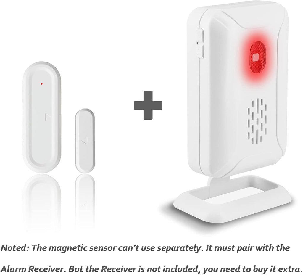 GREENCYCLE Wireless Door Open Chime - 1 Magnetic Door Alarm Sensor, Battery Operated, Can't Be Used Alone, Must Be Used with Receiver or Doorbell Set(B07H5GCSTM, B07H5H7215,B0DFWPMPKN,B0DKXZSZV6)
