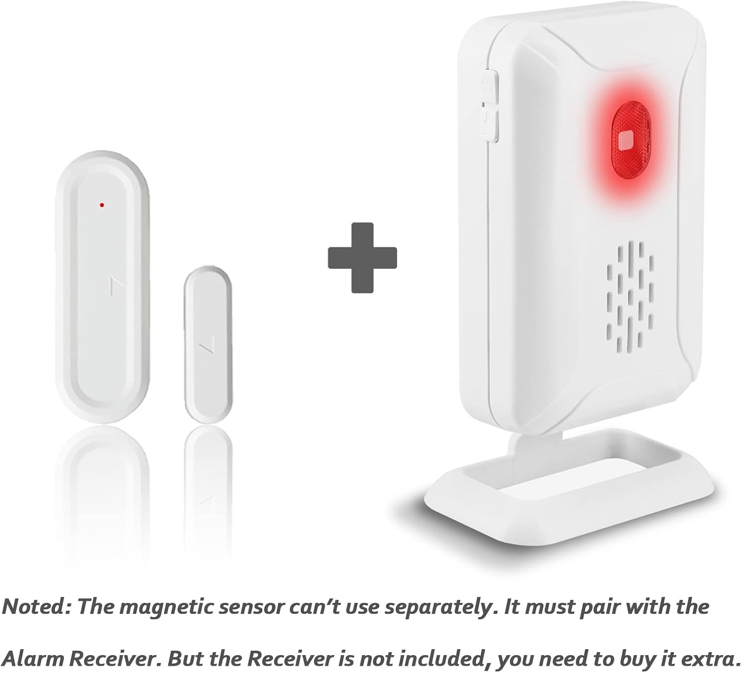 GREENCYCLE Wireless Door Open Chime - 1 Magnetic Door Alarm Sensor, Battery Operated, Can't Be Used Alone, Must Be Used with Receiver or Doorbell Set(B07H5GCSTM, B07H5H7215,B0DFWPMPKN,B0DKXZSZV6)