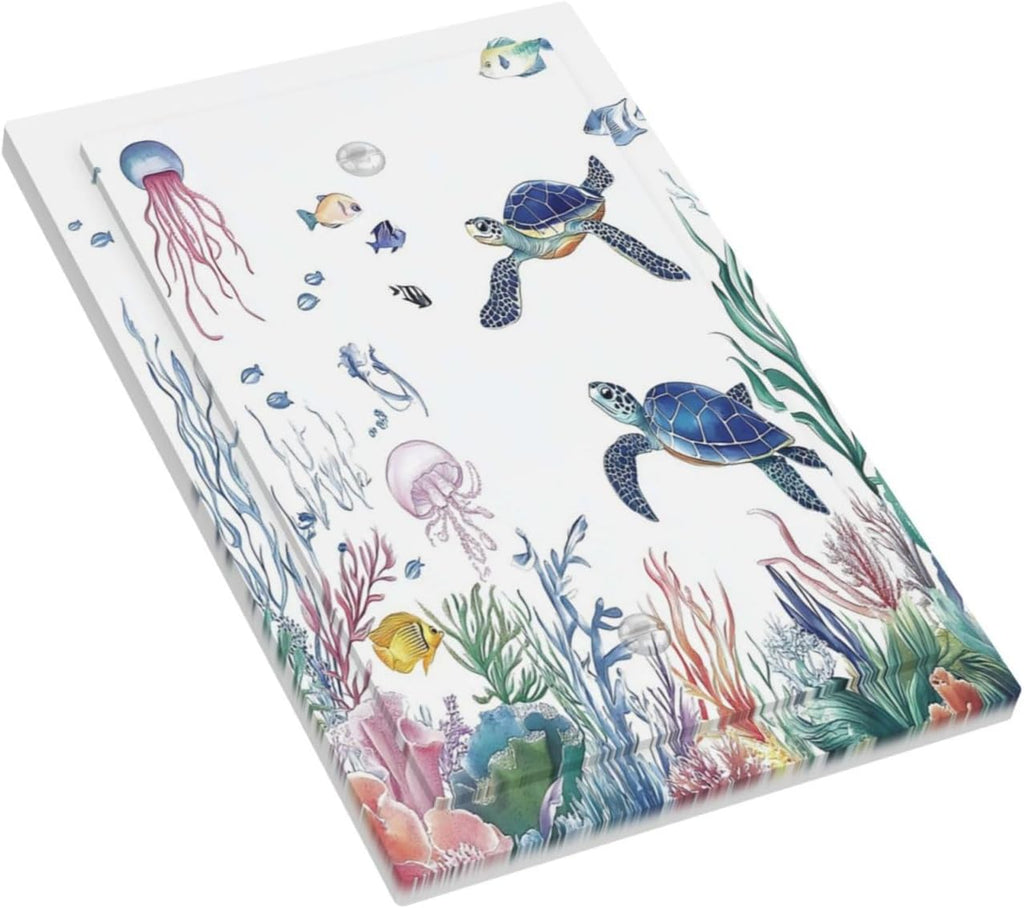 Blue Sea Turtle Ocean Fish Octopus Coral Light Switch Cover Plate 1 Gang No Device Blank Electrical Wall Plates Faceplate Decorative Switch Plate For Bathroom Kids Room Decor