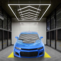 Neatfi 384W LED Garage Light, 42,240 Lumens, 6500K, IP54 Waterproof Ceiling Light for Shops, Car Detailing, Workshops, Gyms, Warehouses, Barber & Beauty Salons (Cool White, 6 Arrows with Hanging Kit)