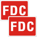 FDC Sign, 2 Pack FDC Sign Outdoor Aluminum Metal Sign, FDC Signs for Fire Department Connection, UV Protected Weather Resistant and Easy to Install (Size: 10x7 inches)