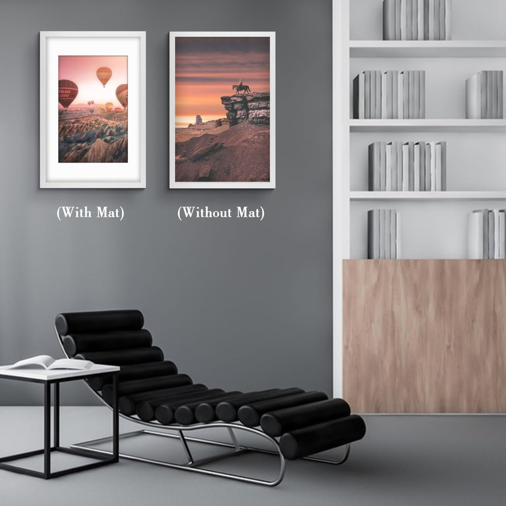 Golden State Art, 16X24 Picture Frame with Mat for 12X18 - High Definition Glass Wall Mounting Horizontal Vertical Display (White, 2 Pack)
