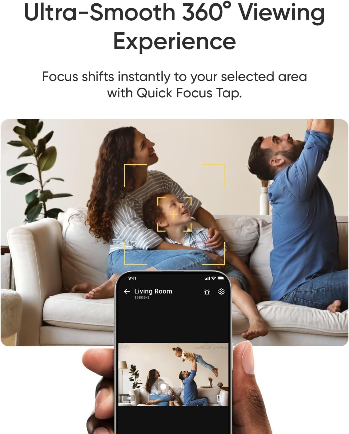 eufy Security Indoor Camera E30, Latest Generation, 4K UHD Security Camera, Pet/Dog/Baby Camera with Phone app, Color Night Vision, Human/Pet Auto Tracking, 360 Pan-Tilt, Works with Homekit, White