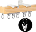 Ceiling Curtain Track Ceiling and Wall Mounted Heavy-Duty Curtains Rails Room Divider Curtains Shower RV Tracks Ceiling Sliding Curtain Rods With Clips,Gold 9ft.