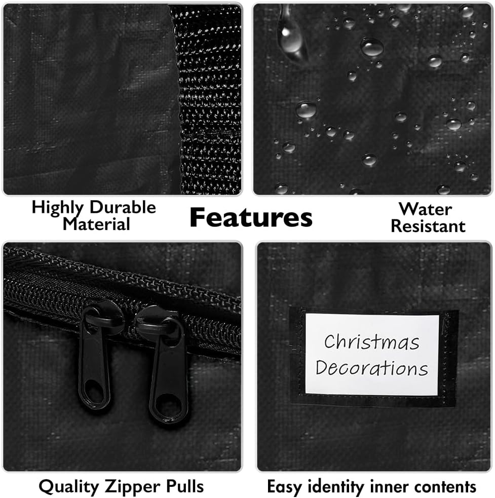 ClearSpace Heavy Duty Moving Bags or Storage Bags – Black Storage Bins with Lids, Large Moving Boxes with Backpack Straps & Zippers,– Packing Box & Moving Supplies for College Dorm, 6 Pack
