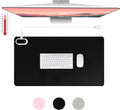 Konohan Heated Large Desk Mat PU Leather Warm Mouse Pad with 5 Heating Level & 4 Hour Auto Shut-Off Heating Keyboard Pad Warmer Gaming Mice Mat Only Supports 110v(Black Color,23.6"x 14.2")