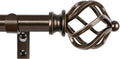 KAMANINA Curtain Rods for Windows 66 to 120 Inch, 3/4 Inch Bronze Curtain Rod 32 to 115 Inches (2.6-9.6ft) Splicing Adjustable Single Drapery Rod with Twisted Cage Finial