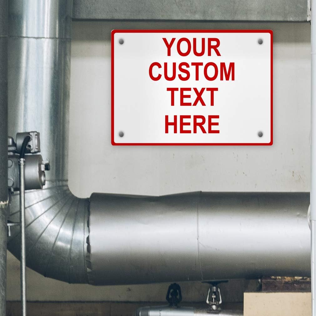 Aluminum Weatherproof Metal Sign Multiple Sizes Custom Personalized Text Here White Red Danger Horizontal Street Signs 14x10Inches