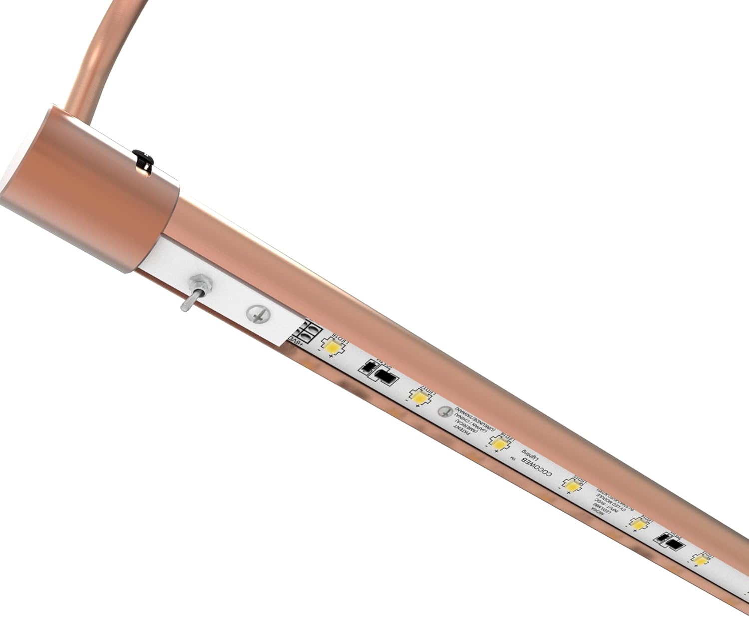 Cocoweb 16 Inch Tru-Slim Copper Picture Light - LED, 2700K, Adjustable Arm, Plug-in, Toggle Switch, Sleek and Compact Design