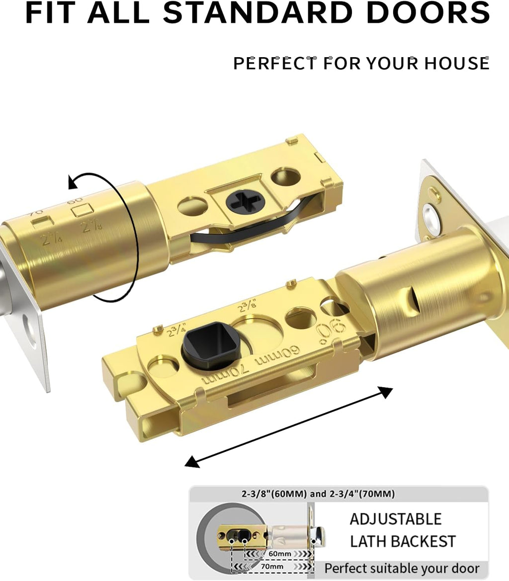 Asidrama Premium Brushed Satin Nickel Zinc-Alloy Front Door Lock Set: Double Cylinder Deadbolt, Heavy Duty Security Handleset for Left/Right Exterior Doors, Universal Entry Locks (2 Pack)