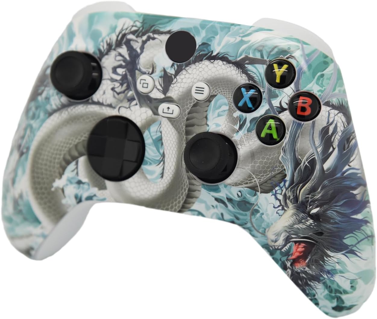 ProControllers LLC Hand Airbrushed Fade Custom Controller Compatible with Xbox Series X/S & Xbox One (Series X/S White Dragon)