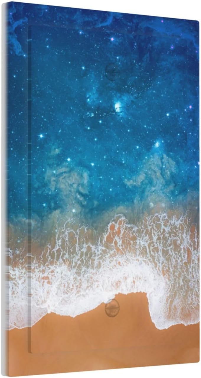 Blue Sea Ocean Beach Waves 1-Gang No Device Blank Wallplate Electrical Light Switch Decorative Receptacle Face Plate Cover for Bathroom 5 X 3 IN