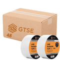 GTSE 2 inch x 108 ft White PVC Vinyl Floor Tape, 48 Rolls, Safety Marking Tape, 6 mil Thick, Suitable for Dance Floors, Gyms, Warehouses, Sports Facilities