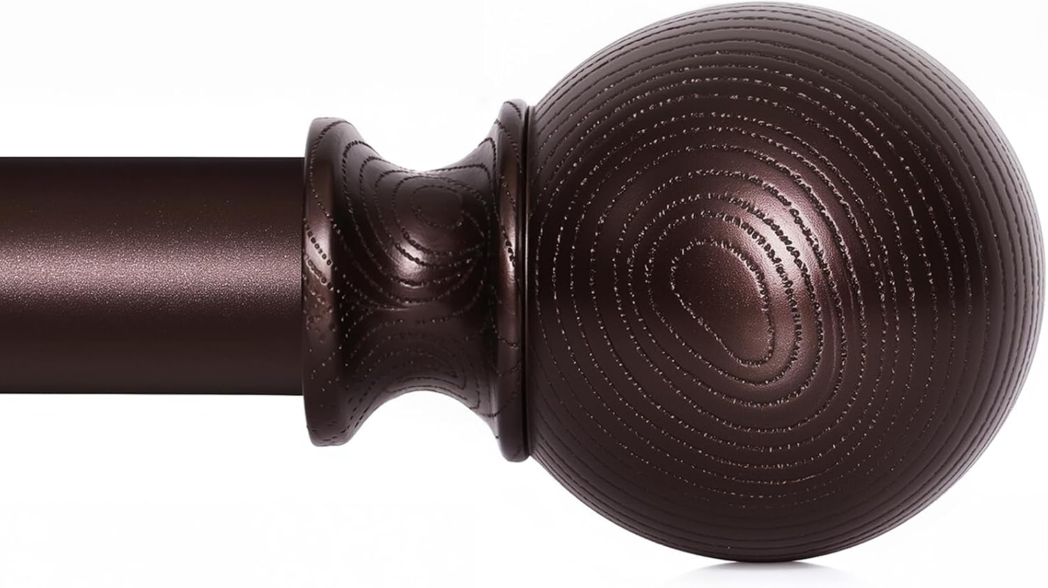 BRIOFOX Bronze Curtain Rods for Windows 28 to 48 Inch(2.3-4ft)- 1'' Diameter Heavy Duty Curtain Rods with Imitation Wood Grain Pattern Finials,Adjustable Decorative Curtain Rods Sets,28-48''