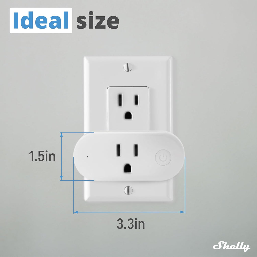 Shelly Wave Plug US LR | Z-Wave Long Range Smart Plug with Power Monitoring 15 A | Home Automation | iOS Android App | Low Power Consumption | Smart Schedules & Scenes | Bulletproof Security