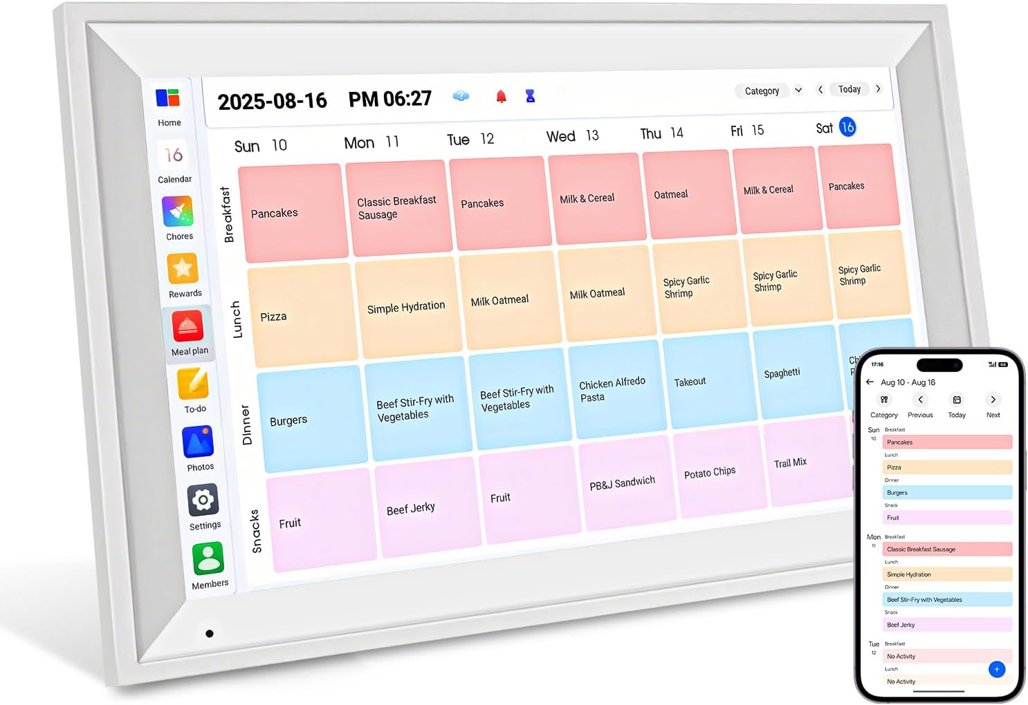 15.6 inch Smart Digital Calendar HD Touchscreen Digital Planner & Chore Chart Interactive 4GB RAM 64GB ROM Wall Organizer & Digital Photo Frame