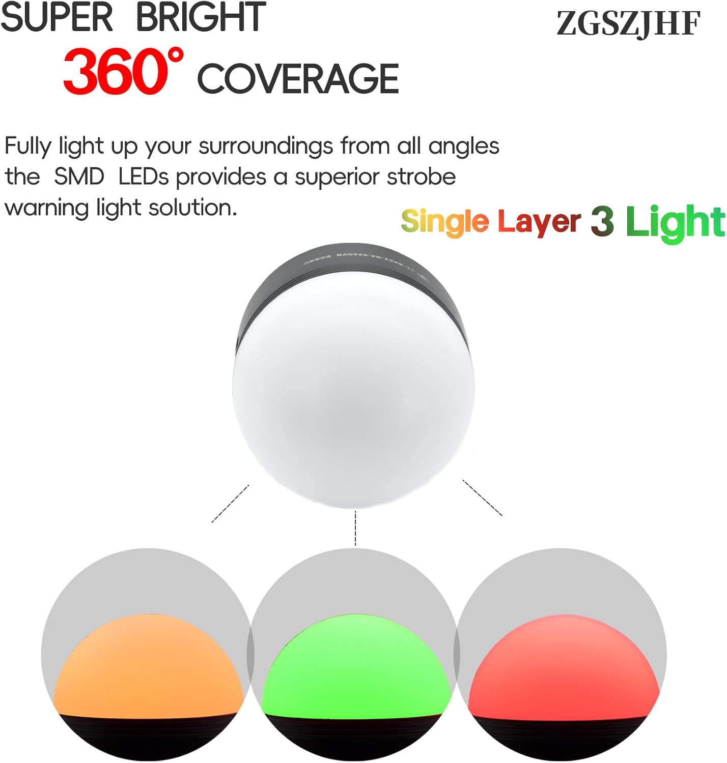 Industrial 24V DC/AC LED Warning Lights - 3 Color Column Signal Tower Indicator Lamp Beacon with Continuou Buzzer