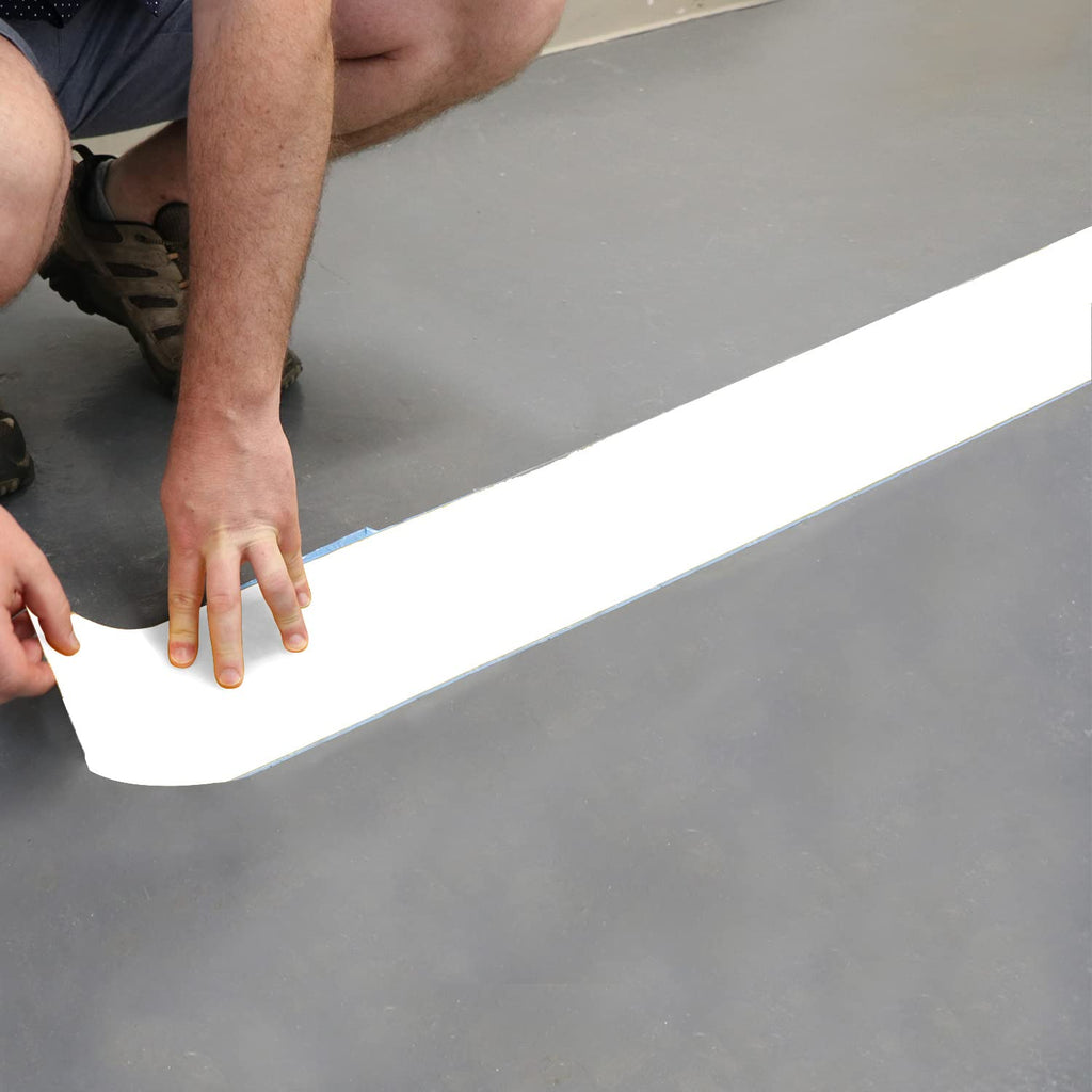 SmartSign White 6 inch x 100 feet Floor Marking Tape, 32 mil Vinyl Floor Tape, Superior Mark Industrial Use Safety Tape with Beveled Edges, Strong Adhesive, for Gym/Warehouse/Courts
