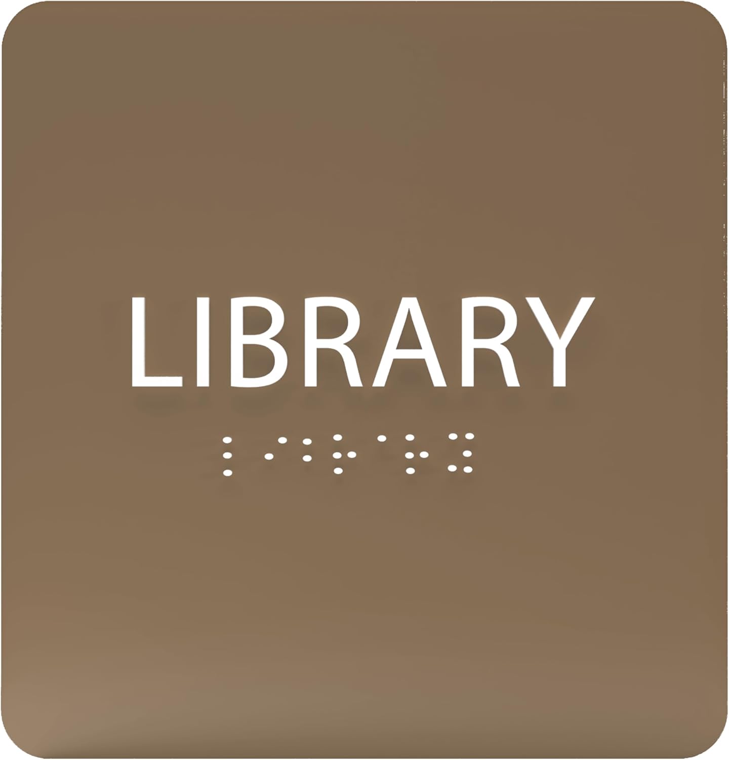 6" X6" Library Sign - ADA Compliant Tactile Graphics Grade 2 Braille Text Acrylic Wall Sign - Quiet zone, Information Convey, Group Study Room Door Signs for Office, School, Home