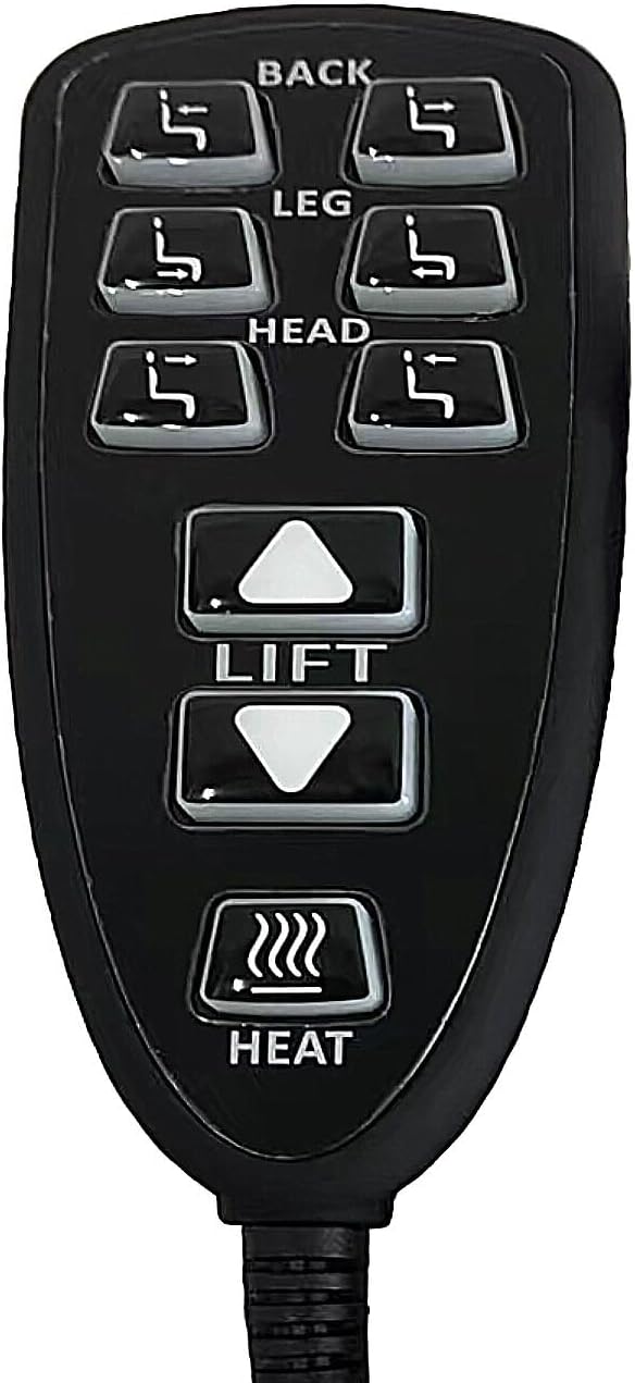 Recliner Remote Replacement Lift Chair for Raffel Systems HC HR3B 01 Hand Control with 9 Buttons and Junction Box Combo Replacement