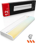 12 Inch Hardwired Under Cabinet Lighting, 3 Color Setting Dimmable LED Under Cabinet Lights Wired, 700LM Linkable Under Counter Lights for Kitchen, 8W, CRI>97
