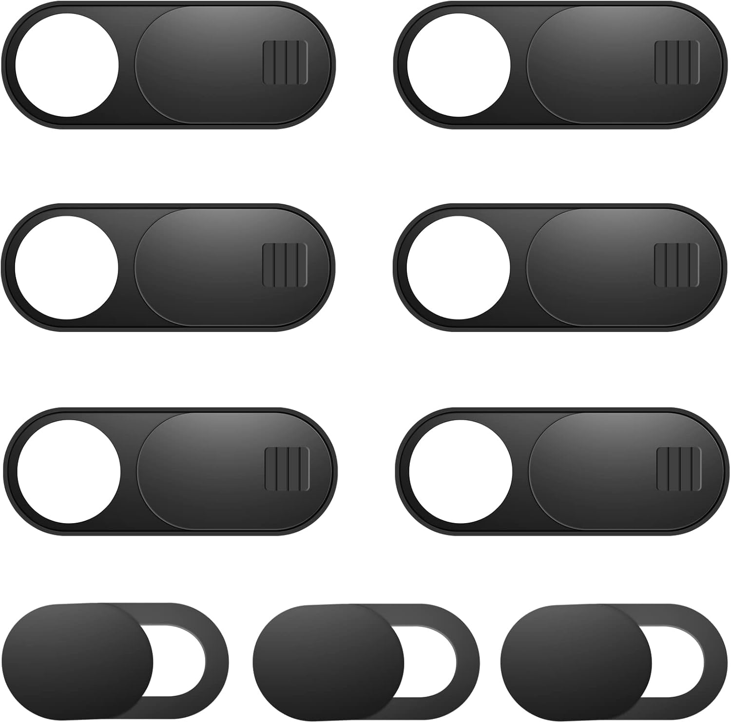 Laptop Camera Cover, 0.027 Inch Ultra Thin Camera Cover, Webcam Privacy Cover Fits on Computer, Laptop, MacBook, PC, Cell Phone, iPhone, iPad, iMac, Tablet, Black Web Cam Cover Sliders (9 Pack)