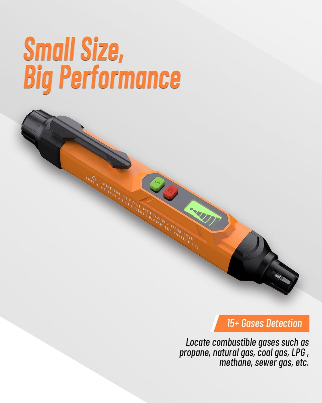 Gas Leak Detector; VITITE Propane and Natural Gas Detector; Mini Portable Gas Alarm to Locate Combustible Gas Leak Sources for Home and RV (Includes 2 Batteries & Carrying Pouch) - Orange