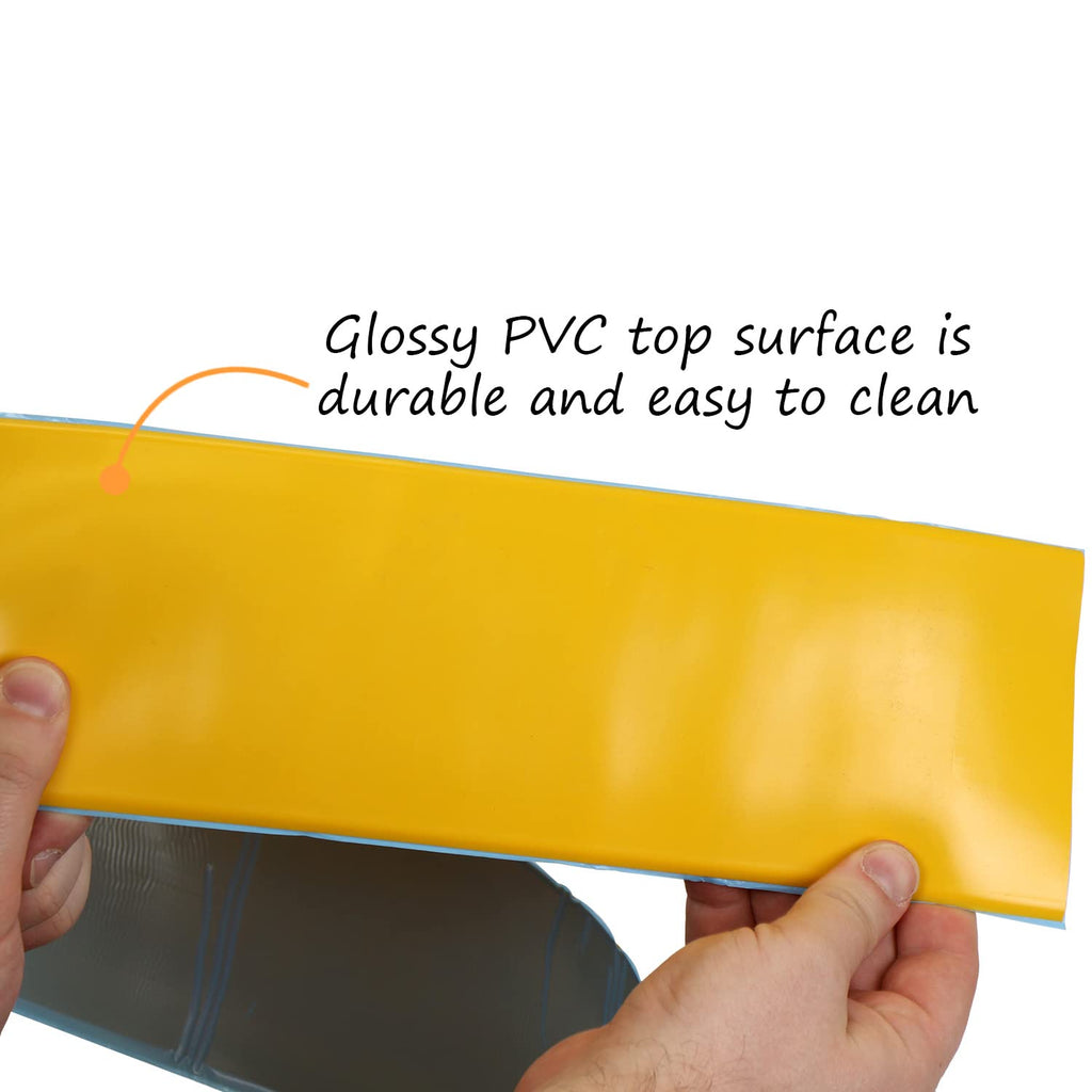 SmartSign Yellow 4 inch x 25 feet Floor Marking Tape, 32 mil Vinyl Floor Tape, Superior Mark Industrial Use Safety Tape with Beveled Edges, Strong Adhesive, for Gym/Warehouse/Courts, Made in USA