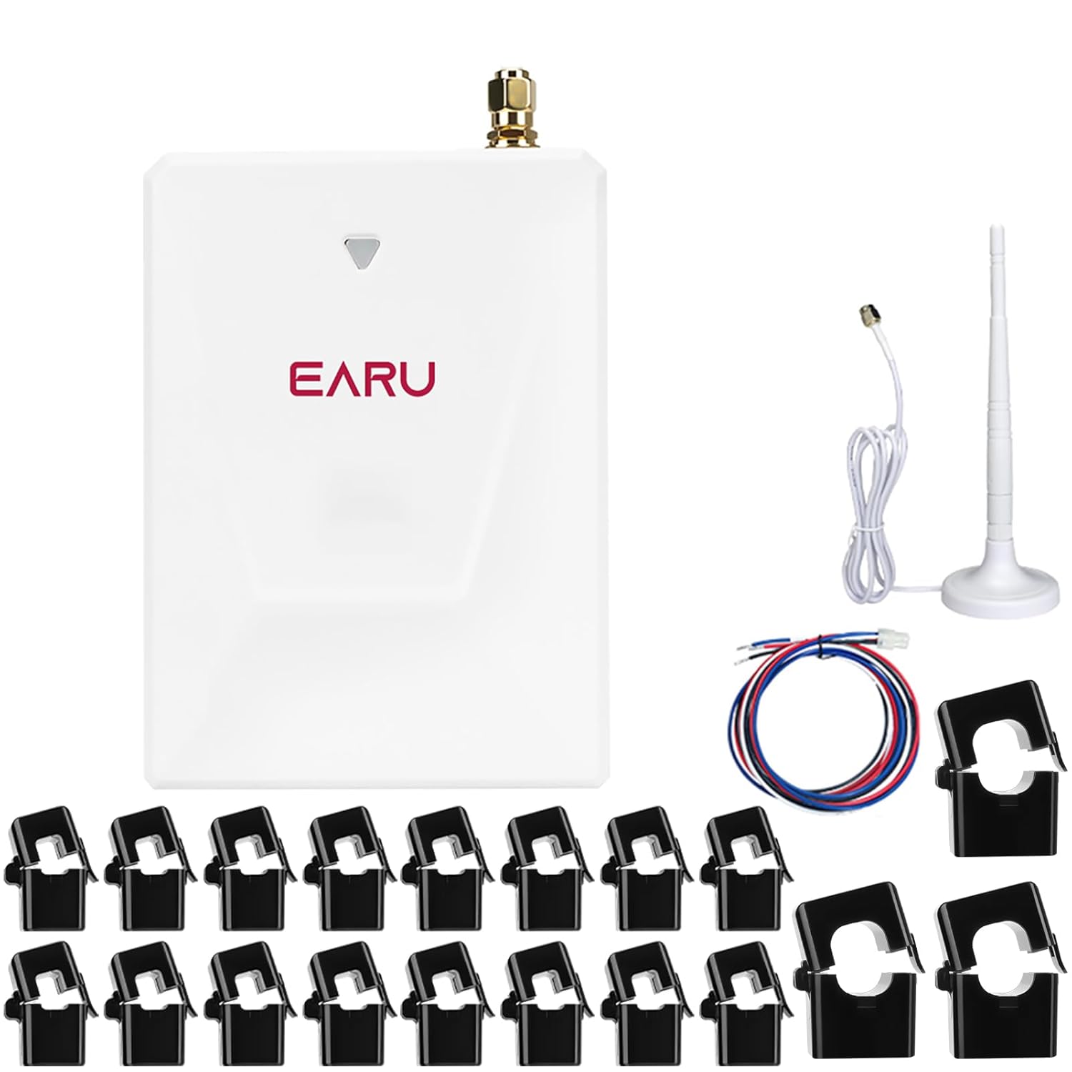 Smart Home Energy Monitor with 16 50A and 3-300A Circuit Level Sensors Real-Time Accurate Power Energy Consumption Tracking WiFi Meter SolarNet Metering2.4 GHz WiFi
