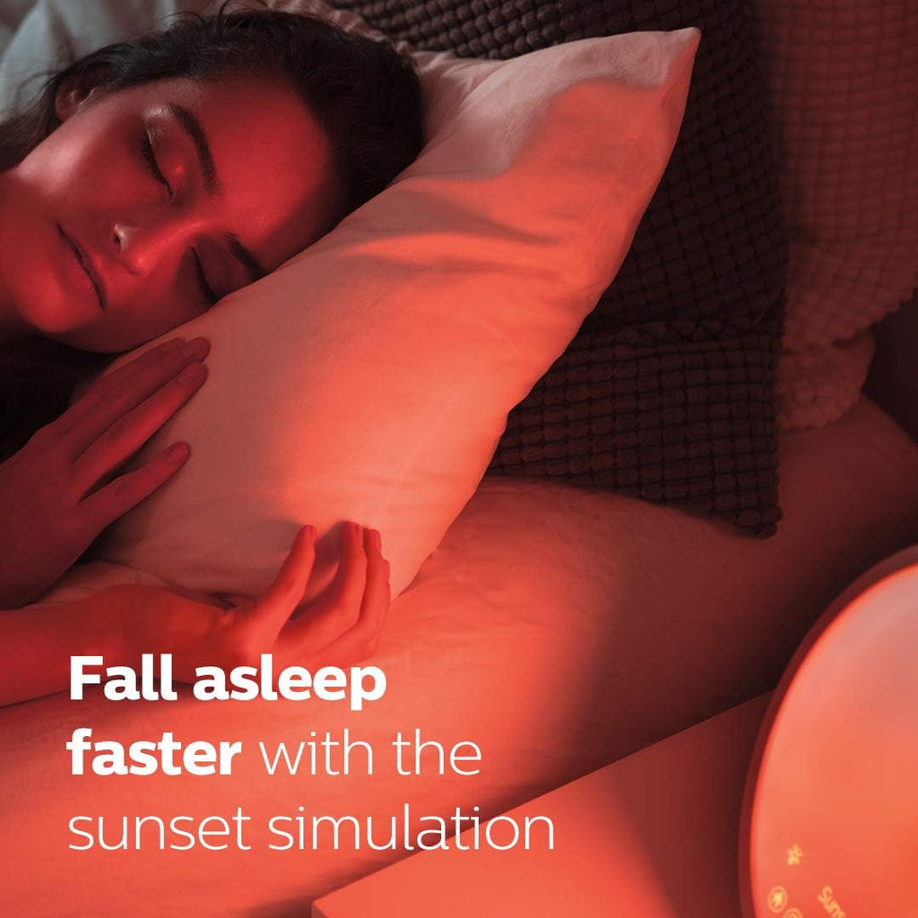 Philips SmartSleep Sleep and Wake-Up Light, Simulated Sunrise and Sunset, Multiple Lights and Sounds, RelaxBreathe to Sleep, AMZ Exclusive, HF3650/60