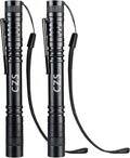 CZS Flashlight, 2 Pack Pen Light, Small Flashlights High Lumens, Battery-Powered LED Flashlight by 2AAA Battery, Waterproof Pocket Flashlights for Work, Emergency (Battery Not Included)