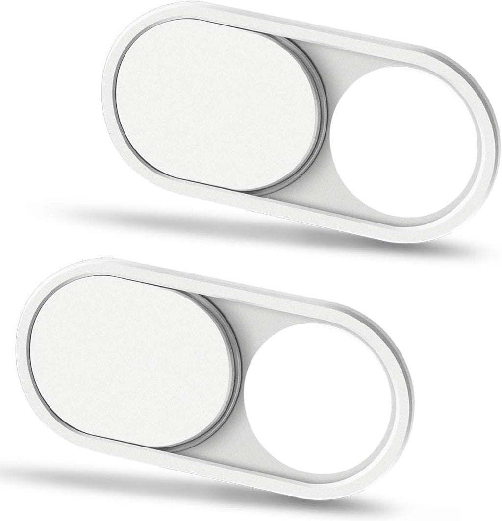 CloudValley Webcam Cover Slide, 0.023 Inch White, Web Camera Cover for MacBook Pro, MacBook air, Laptop, iMac, Desktop, PC, iPad, iPhone 8/7/6 Plus, Privacy Protection, Ultra-Thin[2 Packs]