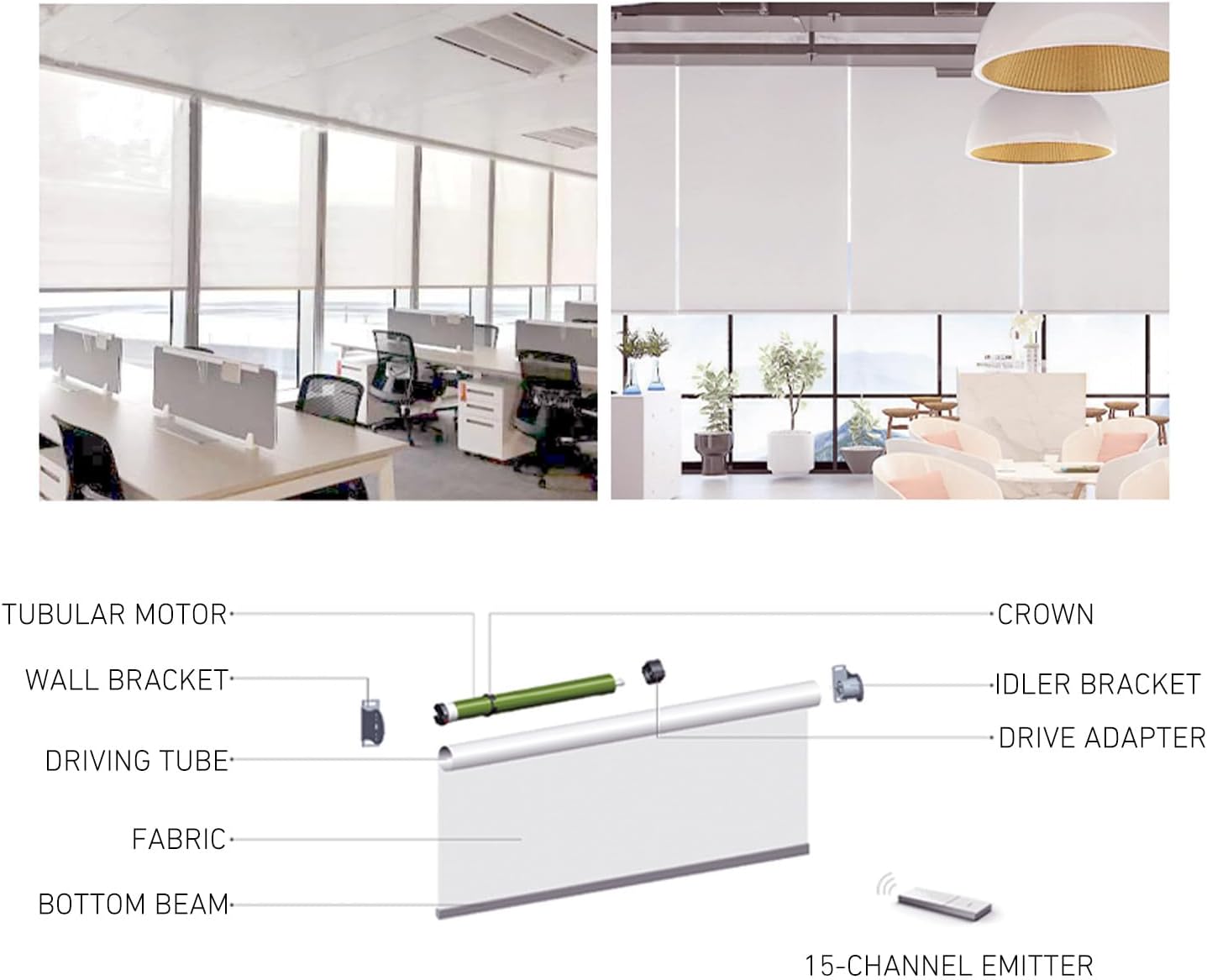 DM25LEU/S -1.1/28 Bi-Directional Battery Motor for Roller Shades - Quiet, Wireless, and Easy to Install
