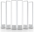 6 Pack Under Cabinet Lighting Wireless, 50 LED Rechargeable Battery Motion Sensor Light Indoor, Stick On Magnetic Closet Lights, Under Counter Lights for Kitchen, Stairs, White 12 in