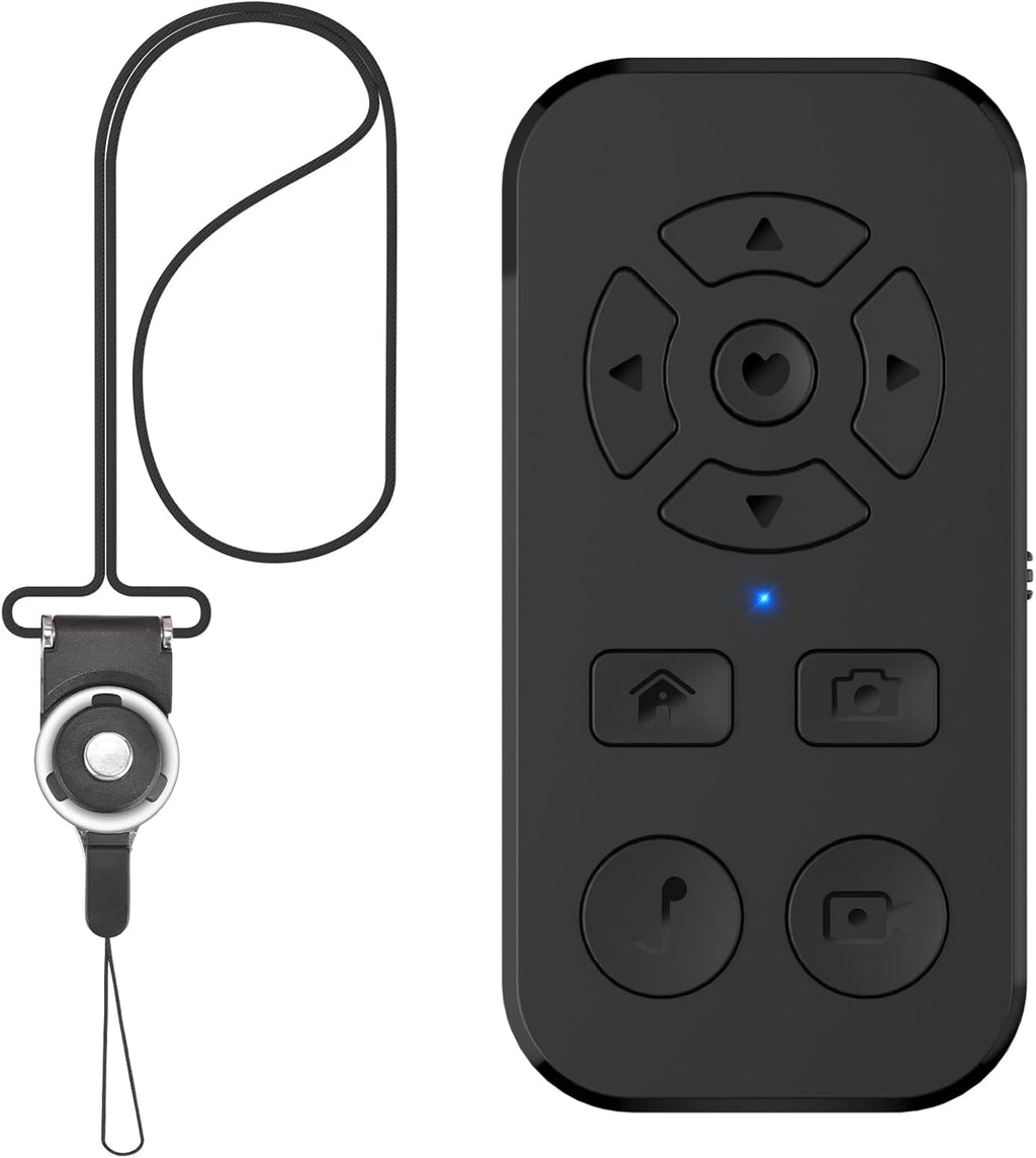 TikTok Video Scrolling Remote Control for iPhone and Android Smartphones, Cellphone E-Book APP Page Turner, Camera Photo and Video Clicker, Neck Strap Included.