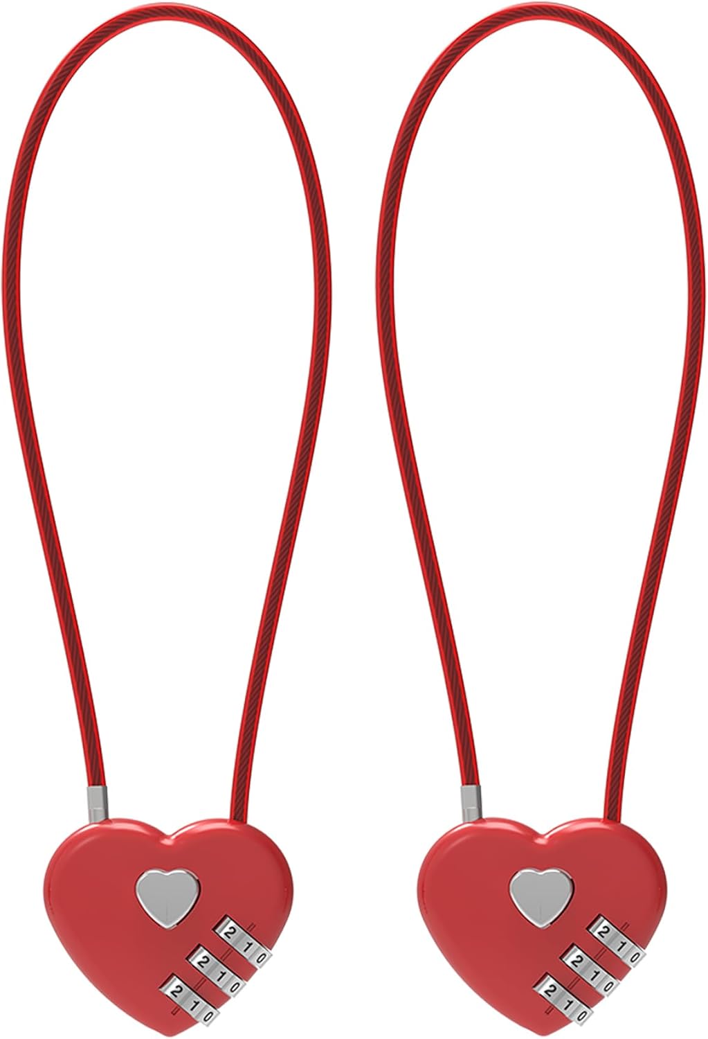 Small Combination Lock, Cable Locks with Combination, Cute Padlock with Code, Long Combo Cable Padlock for Luggage, Suitcase, Cabinet, Pool Gate, French Fridge Door, Motorcycle Helmet