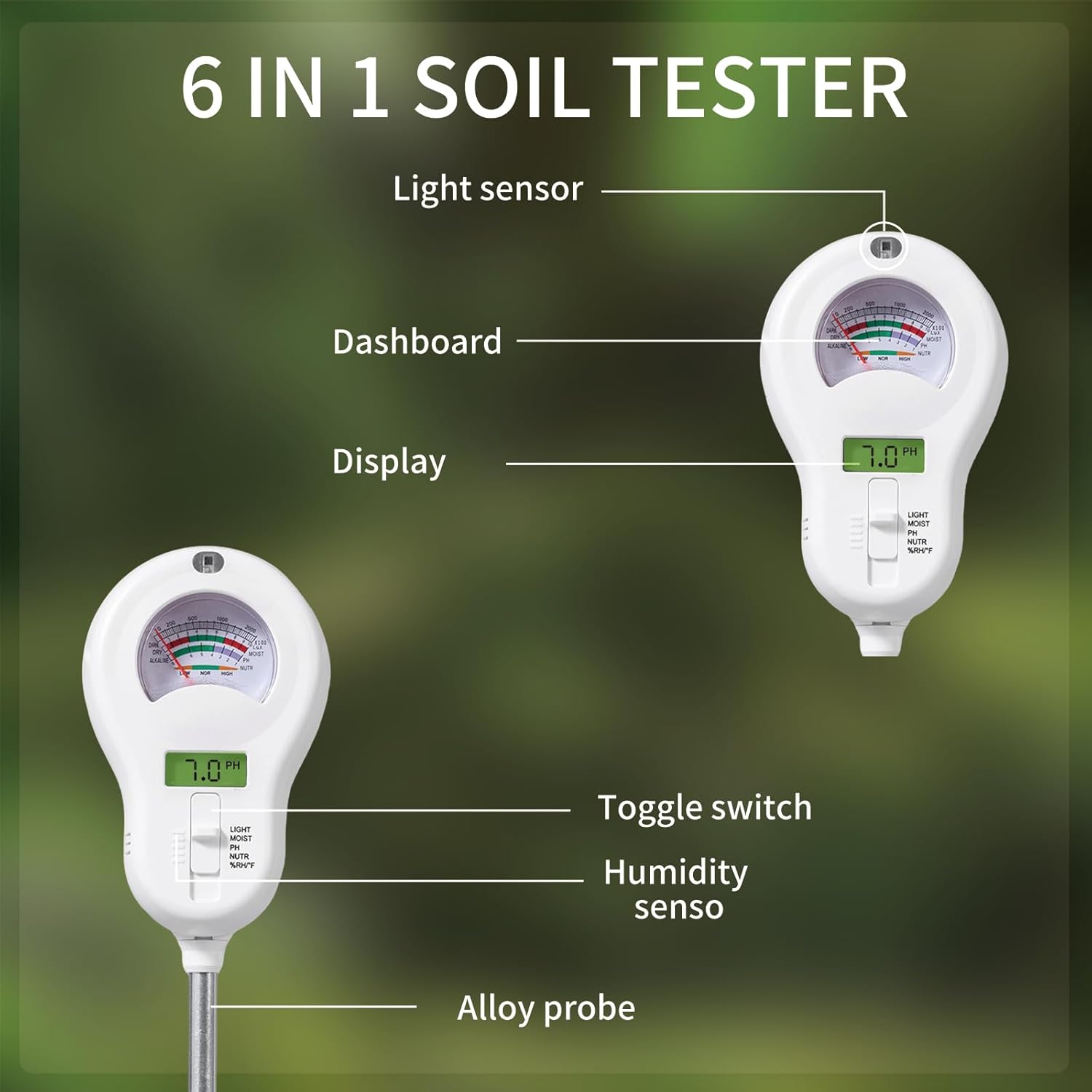 Soil Moisture Meter, Plant Water Monitor, Hygrometer Sensor for Gardening, Farming, Indoor and Outdoor Plants (Basic Style + Two prode)