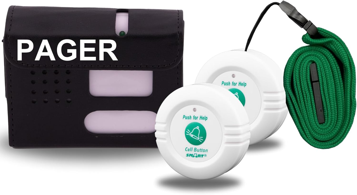 Smart Caregiver Wireless Monitor with 2 Nurse Call Buttons - Cordless Monitor with Two Call Buttons Alerts Caregiver up to 300 ft Away - Know When They Need Help! (Two Call Button to Pager)