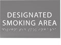 6" X4" Designated Smoking Area Sign - ADA Compliant Tactile Graphics Grade 2 Braille Text | Smoking Permitted Wall Signs for Offices, Private Businesses, Schools, and Restaurants