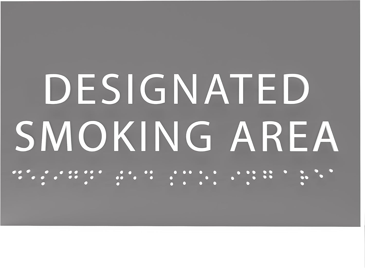 6" X4" Designated Smoking Area Sign - ADA Compliant Tactile Graphics Grade 2 Braille Text | Smoking Permitted Wall Signs for Offices, Private Businesses, Schools, and Restaurants