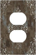 Gothic Vintage Abstract Brown Patterns Single Duplex Wall Plate Covers Light Switch Cover 1 Gang Outlet Plate Decorative Switchplate Covers Electrical Faceplate for Country Bathroom Decor