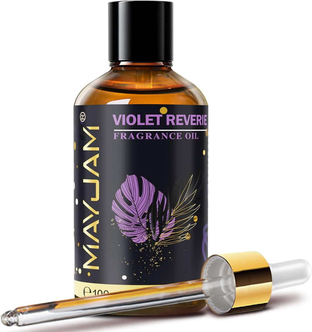 Violet Reverie Fragrance Oil Essential Oil, MAYJAM 3.38FL.OZ Violet Reverie Oil for Diffusers for Home, Long Lasting Scented Oils for Soap Candle Making - 100ML